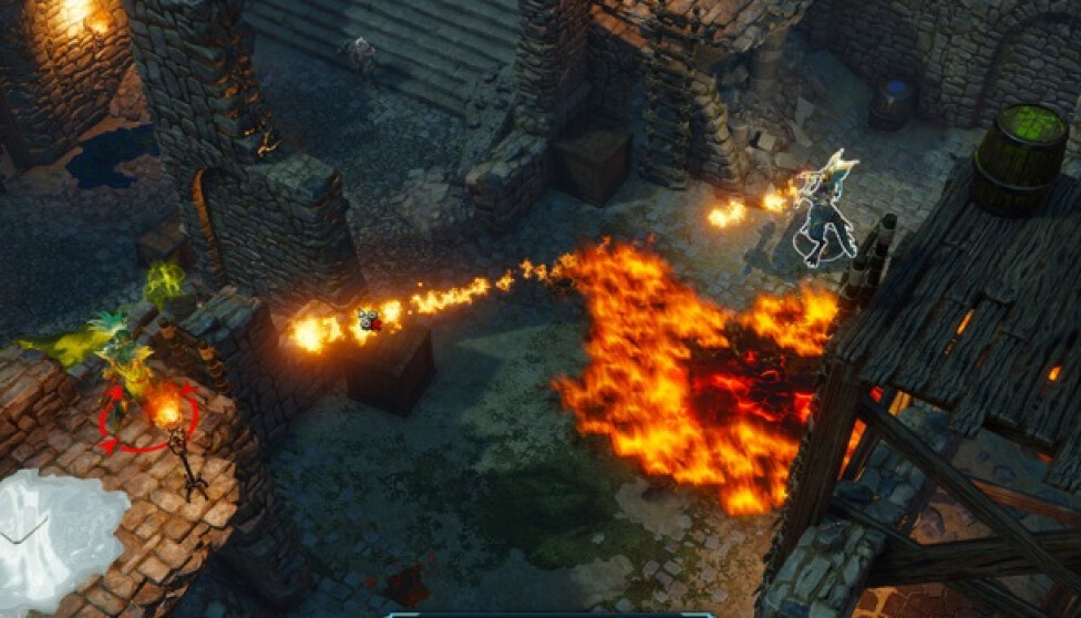 A fireball action scene from Divinity: Original Sin II RPG.